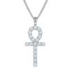 Fashion cross necklace S925 silver pendant Moissanite 5.0mm D-grade 2